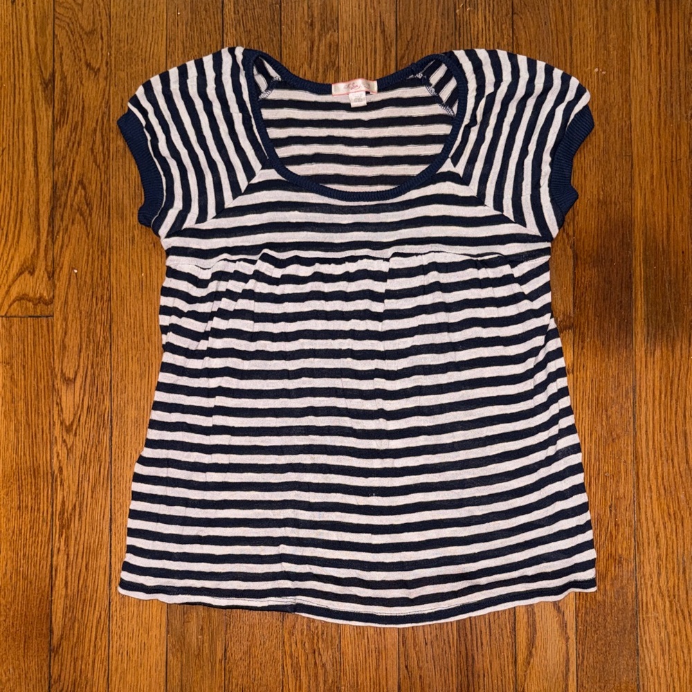 Lux Striped Navy and White Top